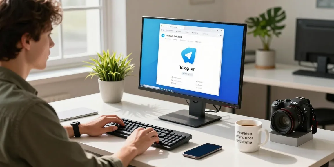 Explore the Telegram Chinese Version in a modern tech workspace, highlighting user interaction.