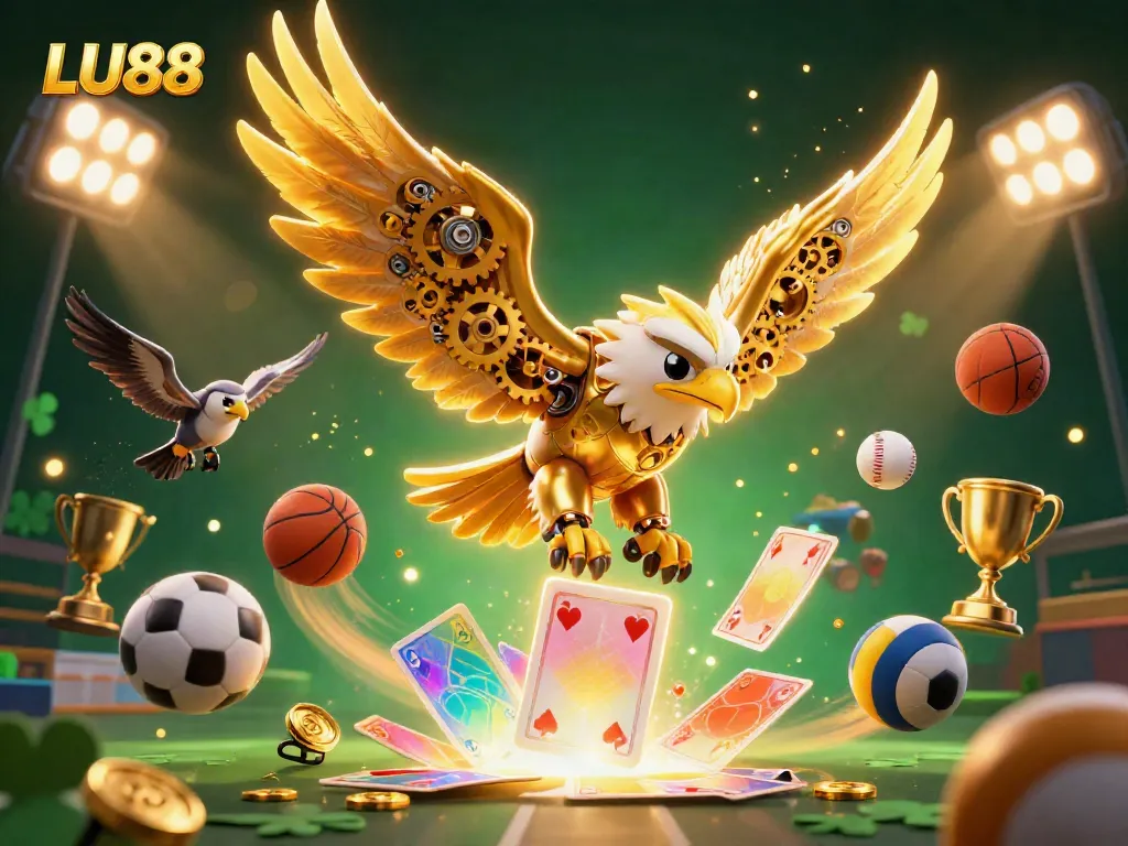LU88 soars through dynamic casino elements, showcasing exhilarating sports betting action.