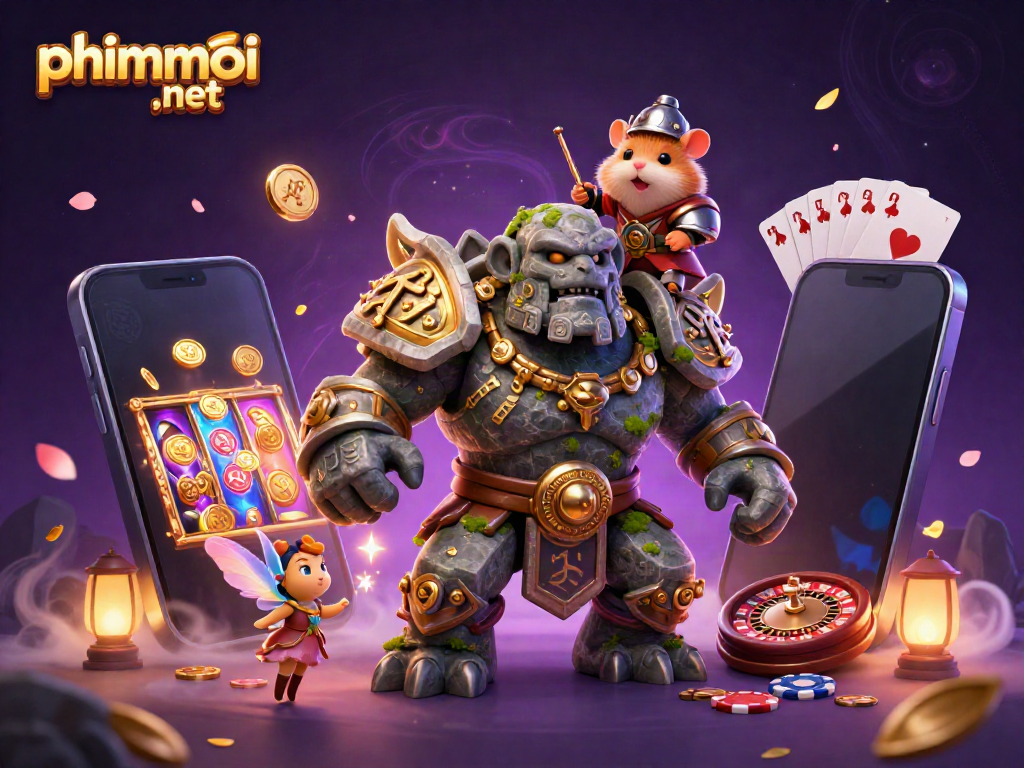 Engage with phimmoi ,net's magical casino adventure featuring a golem guardian, shining slot games, and enchanted elements.