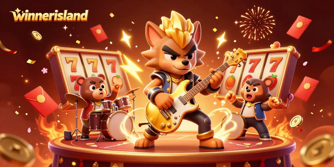 Experience thrilling wins at winnerisland with a captivating casino illustration filled with vibrant gaming elements.